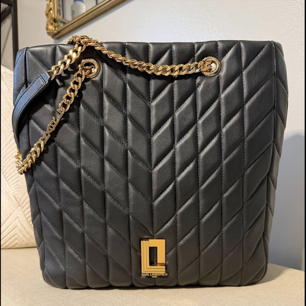 NWOT Karl Lagerfeld Paris Lafayette quilted leather tote